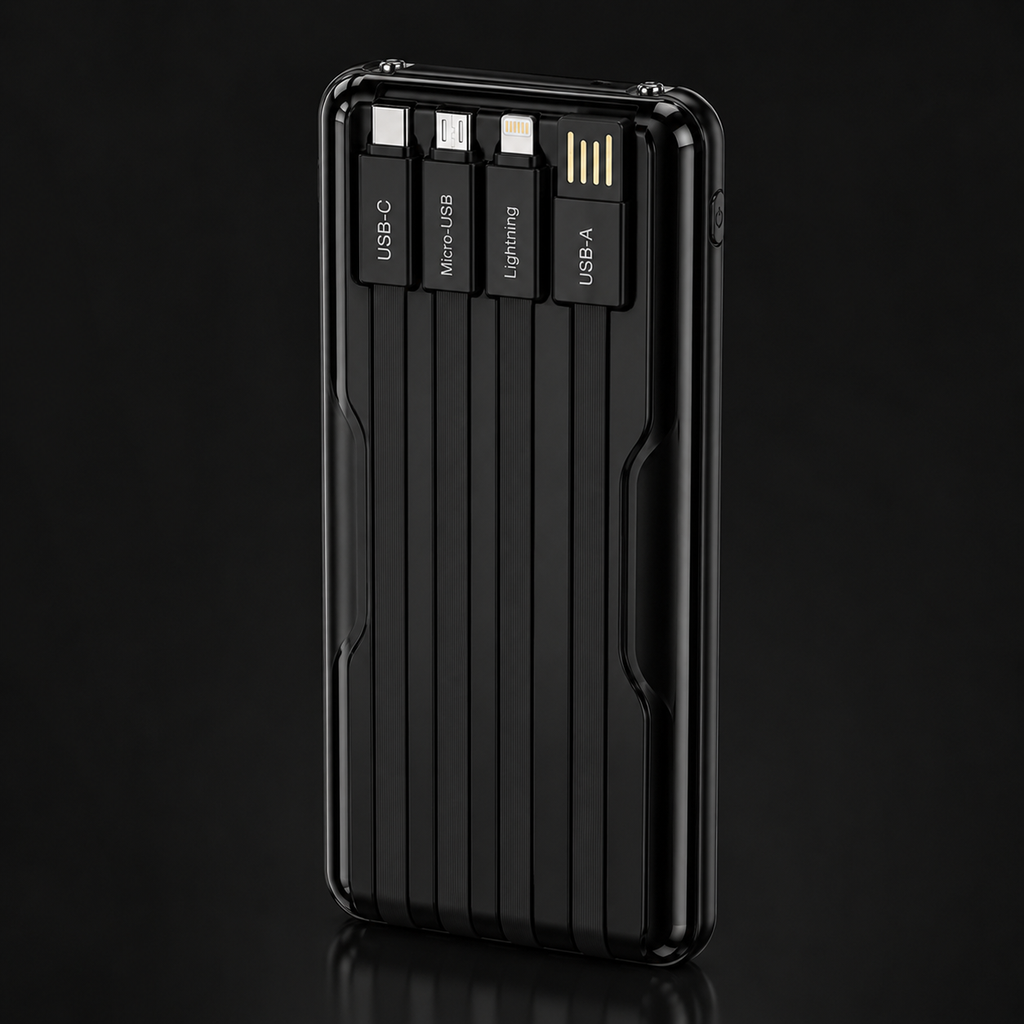 VOLTÉ (V1) 10,000mAh Power Bank with 4 Built-In Cables